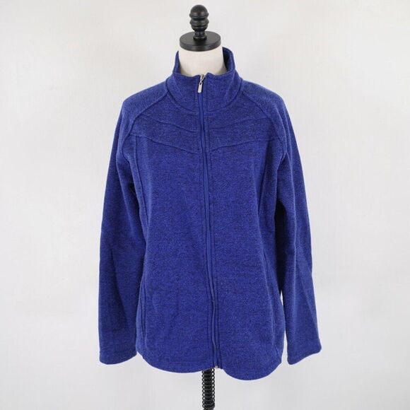 Jason Maxwell Royal Blue XL Full Zip Polyester Mock‎ Neck Sweater - Picture 4 of 11